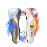 LED Hot Cold Face Skin Care Device Massager Hammer Ultrasonic  Facial  Red Blue Light Ion Beauty Instrument