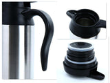 Portable travel kettle Stainless Steel 12V 24V Electric Kettle 750ml In-Car Travel Trip Coffee Tea Heated Mug Motor Hot Water