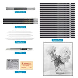 29pcs Drawing Sketch Set Charcoal Pencil Eraser Art Craft Painting Sketching Kit Artist's Pencils Earser Drawing Supplies