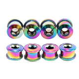 4PC Bicycle Chainwheel Crew 6.5/8.5mm MTB Chainring Bolt Plate Dental Plate Screws Steel Crank Bolts Bicycle Parts