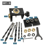 3 In 1 Woodworking Dowel Jig Set, Drill Guide Dowelling Jig Master Kit Pocket Hole Jig Drill Locator W/ 6/8/10/15mm Drilling Bit