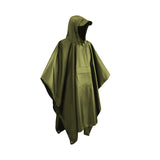 3 In 1 Long Emergency Hooded Breathable Lightweight Hiking Rain Poncho With Pocket Outdoor Camping Reusable Waterproof Men Women