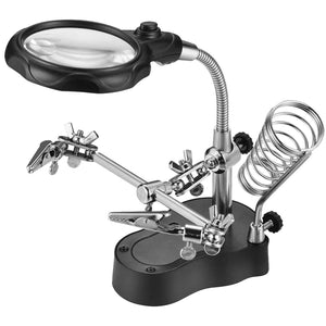 Welding Magnifying Glass Magnifier with lamp bracket Manual Welding Soldering Iron Fixed Stand Fixed Repair Tool