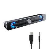 Computer Speakers SADA V-111 Sound Box USB Wired High Quality Subwoofer Sound Bar for Tv PC Laptop Phone MP4 Blue Led Light