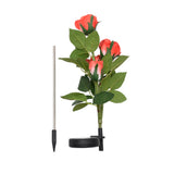 2pcs/pack Garden Stake Lamp Landscape Home Walkway Pathway IP65 Waterproof Lawn Yard Solar Powered Decorative Light Rose Flower