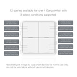 4-Gang Zigbee Scene Switch Remote Control 2.4GHz Smart Home Switch with 12 Scenes BT Switch Hub Required