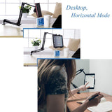 Foldable Phone Tablet Mount Holder Aluminum Universal Adjustable Long Arm Table Bed Tablet Stand for iPad Air Mini Pro 4-13''