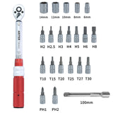 ARITER 1/4 3/8 1/2 Square Drive Torque Wrench 0.5-500N.m Accuracy 3% Car Bike Repair Hand Tools Spanner Two-way Ratchet Key