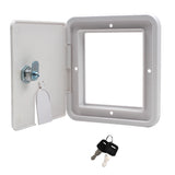 Marine Square Cable Hatch White Safety Square Electric Cable Hatch &amp; Key Slide Window For Boat Yacht RV Motorhome Camper