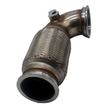 2.5" V-Band Downpipe Low Profile 90Degree W/ Flex Bellows Down-pipe For Car