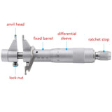 5-30mm Internal Micrometer 0.01mm Stainless Steel Accurate Screw Gauge Metric Inner Diameter Measuring Tool