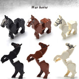 Children's Weapon Building Blocks Black War Horse Bricks Middle Age Action Figures Land Force Blocks Knight Armor Toys Gifts