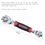 52 in 1 Socket Wrench Rotary Spanner Work  360 Degree Rotation Spanner Universal Furniture Car Repair Hand Tool