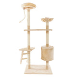 60"Luxury Pet Cat Tree House Condo Furniture Multi-Layer Cat Tree with Ladder Sisal Scratching Post for Cat Climbing JumpingToy