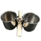 10 Set Stainless Steel Bird Water Feeder Dishes Parrot Pet Food Feeding Cups With Clamp Cage Hanging Bowl Dispenser Wholesale X2