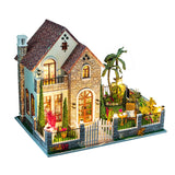 DIY European Large Villa Dollhouse Miniature Furniture With LED Kits Doll Houses Assemble Toys Children Christmas Gift Casa