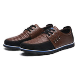 Men Casual Shoes Luxury Driving Flats Sneakers Shoes for Male Fashion Black Brown Leather Lace-up Business Work Office Dress