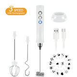 Handheld Electric Mixer Blender Milk Frother Coffee Cappuccino Mixer Tools USB Recharge Stainless Bubble Maker Whisk Portable