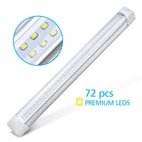 2-85V 72 LED Car Interior White Strip Light Bar Car Interior Lamp with On/Off Switch for Lorry Truck Caravan Car Camper Boat