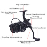 12+1 BB Bearing Spinning Reel Fishing Reel Metal Fishing Tackle Bait Casting Reel Left/Right Hand Interchangeable Fishing Reel