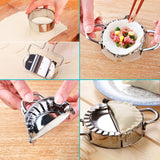 6Pcs Dumpling Maker Stainless Dumpling-Making Cut Dumpling Skin Mold Dough Circle Roller Machine Pastry Cutters Make Dumplings