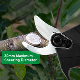 21V Cordless Electric Pruning Shears 30mm Cutting Diameter Carry Case Rechargeable 1200mAh Lithium Battery &amp; Charger Powered
