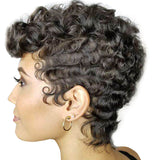 Wig women small curly hair wig chemical fiber headgear