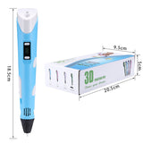 3D Printing Pen Digital Display Intelligent 3D Pen High Temperature 3D Graffiti Painting Pens with USB Educational Toys Gift