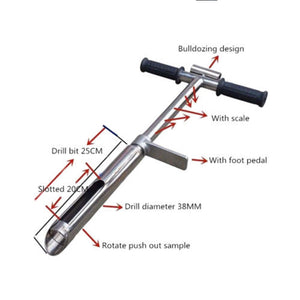 Stainless Steel Soil Sampler With Foot Pedal and Scale Garden Hand Tools Manual Aerators Scoops Crowbars 2022 New
