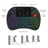 Original Rii X8 AZERTY Mini French Wireless Keyboard With Touchpad Changeable Color LED Backlit, Li-ion Battery