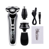 USB Rechargeable 4 IN 1 Hair Clipper Shaver 4D Triple Blade Head  Razors Nose Hair Trimmer Facial Cleaning brush Beard Trimmer