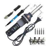 Eu Plug,Gj-8018Lcd 220V 450W Degree Adjustable Electronic Heat Hot Air Desoldering Soldering Station+Electric Soldering Iron