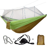 Portable Mosquito Net Hammock Tent Adjustable Straps and Carabiner Double Wild Outdoor Sleeping and Resting Hammock 260*130cm