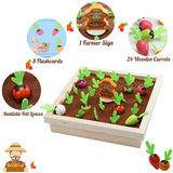 Montessori Toy Set 2 In 1 Wooden Carrot Shape Harvest Sorting And Matching Memory Chess Game Kids Birthday Gifts