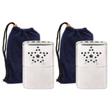 1/2pcs Outdoor Portable Metal Hand Warmer with Pouch for Fishing Camping Hiking Warm Winter Mini Pocket Gasoline Hand Warmer