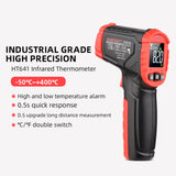 HABOTEST HT641A+ Infrared Thermometer -58~752℉ Non-contact Digital Heat Temperature Gun IR Laser Surface Temperature Meter