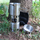 Portable Wood Stove Firewoods Furnace Outdoor Stove Cooking Burner Lightweight Stainless Steel Picnic Camping Cooking Wood Stove