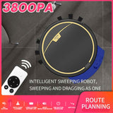 3800Pa Robot Vacuum Cleaner Dry and Wet Mopping Sweeper With Water Tank Remote Control Timing Smart Floor Carpet Cleaner Machine