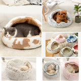 Ultra Soft Plush Cat Tent Cave Bed Pet Dog Beds Cushion Comfortable Nest Donut Cuddler Self Warming Sleeping Bed for Cats Puppy