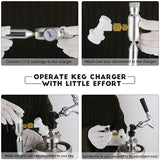 Keg Charger Dispenser, Mini 0-60 PSI CO2 Regulator Keg Kit, Portable Beer Keg Regulator