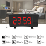 LED Digital Projection Alarm Clock Electronic Alarm Clock with Projection FM Radio Time Projector Bedroom Bedside Mute Clock