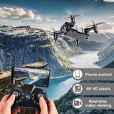 Foldable Mini Drone With 4K HD Fpv Camera For Kids Adults WiFi RC Quadcopter Flight Time 40 Minutes Real-time Image Transmission