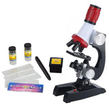 Microscope Kit Lab LED 100X-400X-1200X Home School  Educational Toy Gift Refined Biological Microscope For Kids Child New