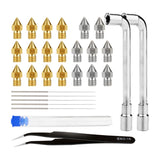 0.4mm MK8 Brass/Stainless Steel Nozzle  + 10pcs Cleaning Needles + Pt. ESD-15 Tweezers + 2Pcs Wrench 3D Printer Parts
