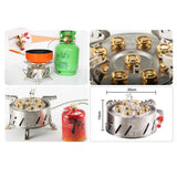 12800W Outdoor Camping Stove 9-head Gas Burner Outdoor Camping Picnic Tour Portable 7/9 Hole Fire Brimstone Stoves Burner 캠핑용품