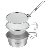 TOMSHOO Stainless Steel Sierra Cup Bowl with Mesh Strainer Colander and Lid for Camping Hiking Backpacking Cups Picnic Cookware