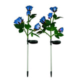 2pcs/pack Garden Stake Lamp Landscape Home Walkway Pathway IP65 Waterproof Lawn Yard Solar Powered Decorative Light Rose Flower