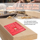 Router Table Insert Plate Electric Trimming Machine Jig Saw Flip Board with 4 Rings Screws Engraving Auxiliary Woodworking Tool