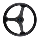3 Spoke Boat Marine Silver Hard Steering Wheel with Black Alloy Grip