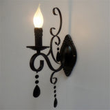 Retro Loft wall lamp white black iron crystal deco wall lighting fixture forbedroom restaurant aisle pub cafe Lantern sconce